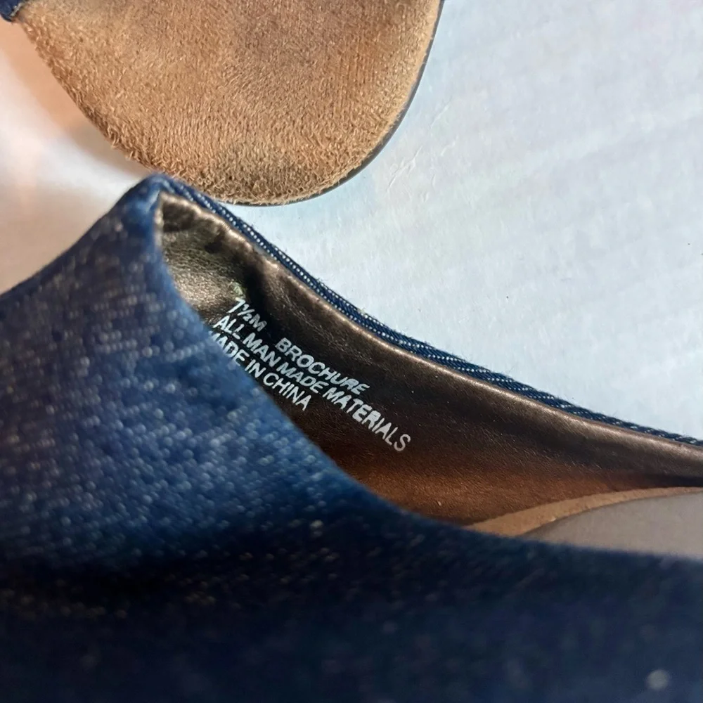 Aérosoles Denim Wedge Mules Shoes size 7.5